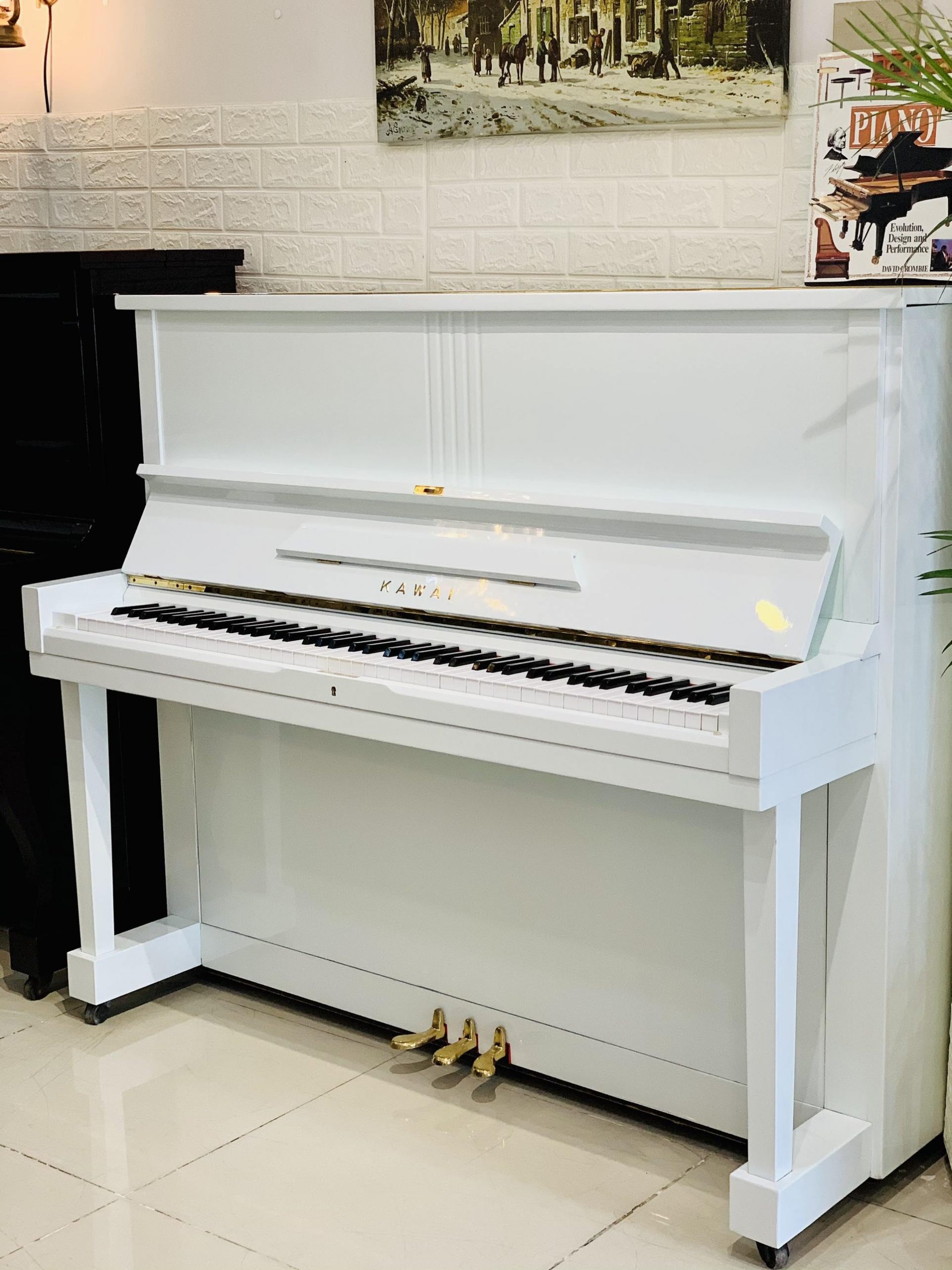 Piano Kawai K8 trắng giá rẻ, trả góp 0%, Bảo hành 10 năm tại Hoàng Thái
