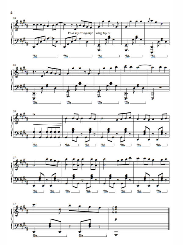 Dạ Vũ piano Sheet