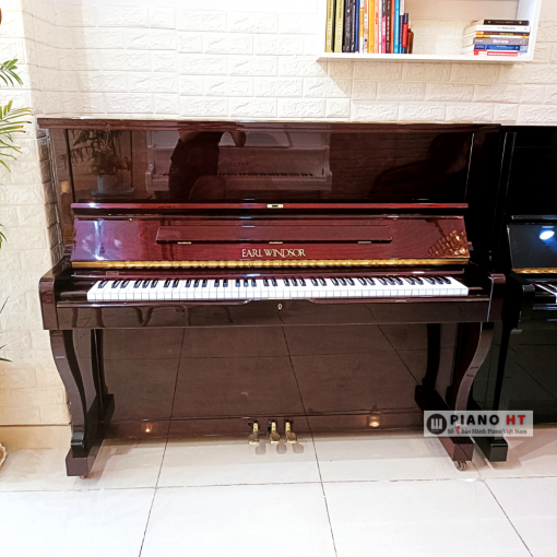 Piano Earl Windsor W113 đỏ mận