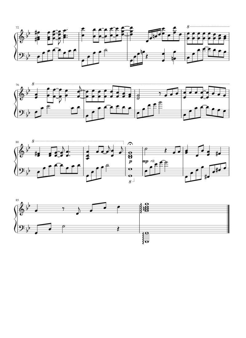 From the Beginning Until Now Sheet Piano